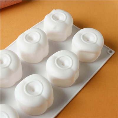 Форма силиконовая для выпечки и муссовых десертов KONFINETTA «Персики», 29,5×17×4,5 см, 8 ячеек, цвет белый