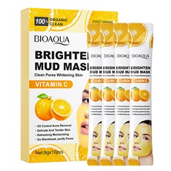 Грязевая маска для лица с витамином С BIOAQUA Vitamin С Brighten Mud Mask, 8гр