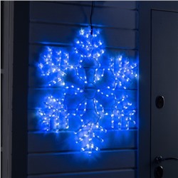 Светодиодная фигура «Снежинка», 85 см, дюралайт, 264 LED, 220 В, мерцание, свечение белый/синий