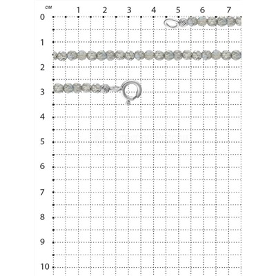 Браслет из серебра с бусинами нат. лабрадора родированный (на леске) 925 пробы БЛБ1-1259