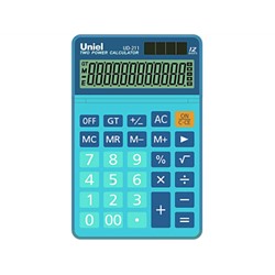 Калькулятор Uniel UD-211B синий