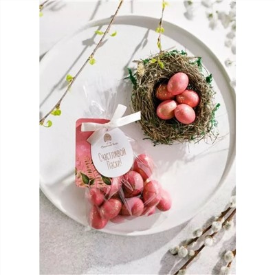 Пасхальное яйцо миндаль в шоколаде розовое 150 г Сибирский Кедр