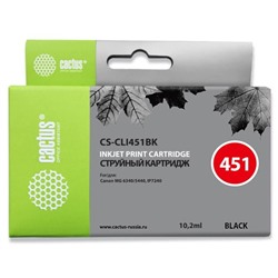 Картридж струйный Cactus CS-CLI451BK черный для Canon MG6340/5440/IP7240 (9.8мл)