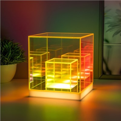 Ночник "Квадрат" LED USB 15x15х23 см RISALUX