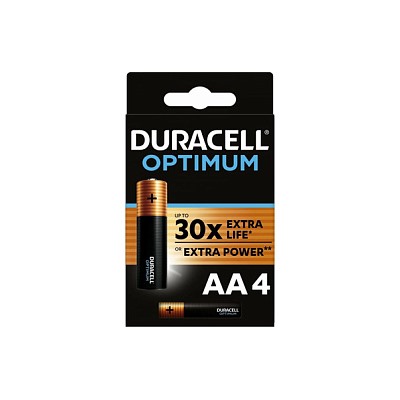 Батарейки Duracell 5014061 АА алкалиновые 1,5v 4 шт. LR6-4BL Optimum (цена за 1 шт.)