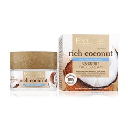 Крем для лица Eveline Rich Coconut, кокосовый для сухой и чувствительной кожи, 50 мл