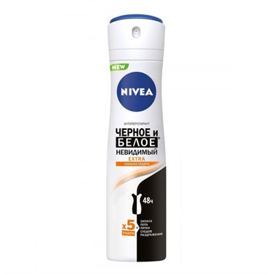 Nivea Deo спрей жен (83486) Невид.защита д/черн.,бел. Extra 150мл