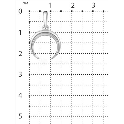 Подвеска из серебра родированная - Лунница 925 пробы 403002-828р
