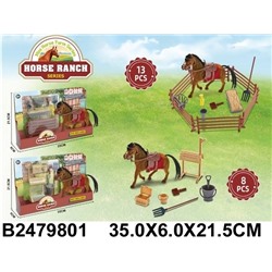 Игровой набор "Ферма": лошадка + аксесс., 2 вида в ассорт. (2479801) коробке 36*22*6,5см