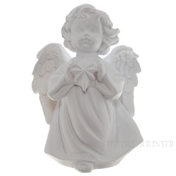 Фигура декоративная Ангелочек со звездочкой (цвет белый), L11W8H15 cм