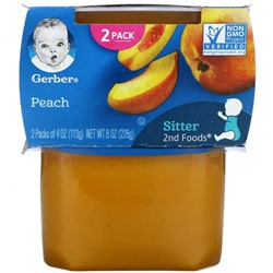 Gerber, Peach, Sitter, 2 Pack, 4 oz (113 g) Each