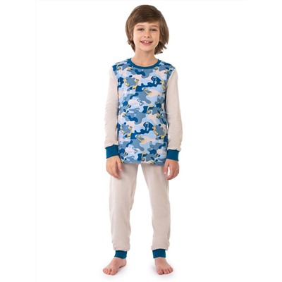Пижама детская Серо-бежевый, Синий КМФ