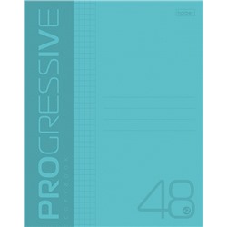 Тетрадь 48 л "Progressive" бирюзовая клетка пластиковая обложка 48Т5В1 064882 Хатбер