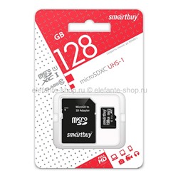 Карта памяти MicroSD 128GB Smart Buy Class10 UHS-I + SD адаптер (UM)