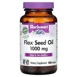 Bluebonnet Nutrition, Льняное масло, 1000 мг, 100 мягких таблеток