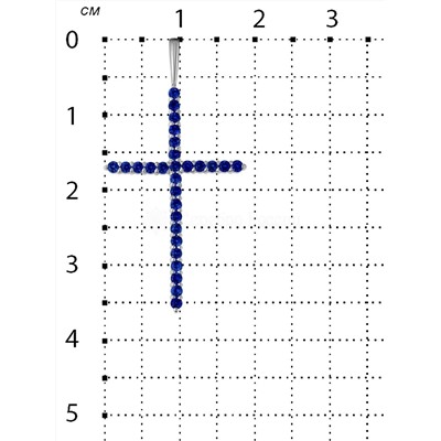 Подвеска-крест из серебра с нат.синей шпинелью родированная 925 пробы п-035р608