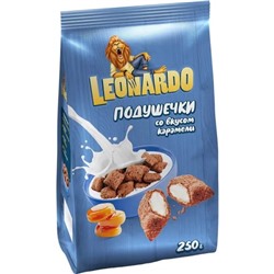 Готовый завтрак "Leonardo", подушечки, со вкусом карамели, 250 г