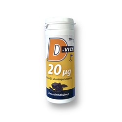 Витамины D - Vita (салмиак) 20 µg со вкусом лакрицы 200 таблеток Срок реализации 08.2024г.