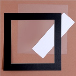 Паспарту размер рамки 20 × 20, прозрачный лист, клейкая лента, цвет чёрный