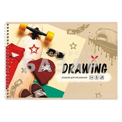 Альбом для рисования 24л., А4, на гребне BG "Drawing"