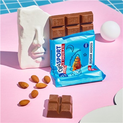 Протеиновый шоколад без сахара - Шоколад молочный с миндалем