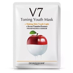 Тканевая витаминная маска V7 с экстрактом яблока «Bioaqua V7 Toning Youth», 30 г