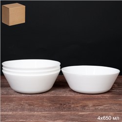 Набор суповых тарелок 4 штуки 650 мл белый ЕВРО опт / LMLW60 (white)/уп 48/ C