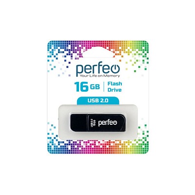 Флеш-диск Perfeo USB 16GB C10 Black PF-C10B016