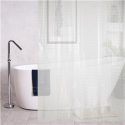 Шторка для ванной комнаты виниловая EVA , с 3D эффектом , квадрат , 12 прозрачных колец BRIMIX 04-04