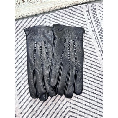 Мужские перчатки из натуральной кожи + флис/Hammon Moda