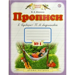 Вера Илюхина: Прописи. 1 класс. Тетрадь к "Букварю" Т. М. Андриановой. В 4-х тетрадях. Тетрадь №1. 2019 год