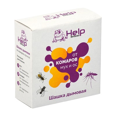 Шашка дымовая от комаров, мух, ос "HELP" 50г