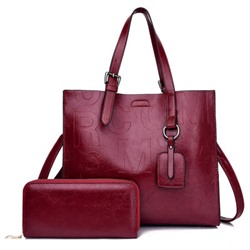 Комплект сумка и кошелёк, арт А92, цвет:вино ОЦ