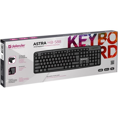 Проводная клавиатура Astra HB-588 RU,черный,полноразмерная DEFENDER