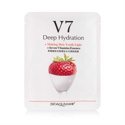 Тканевая маска для лица Bioaqua V7 Deep Hydration Strawberry