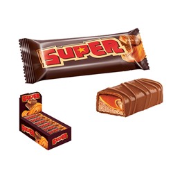 Батончики SUPER (Супер) 40г/18шт (шоколадная нуга и мягкая карамель) нк707 (для детских подарков)