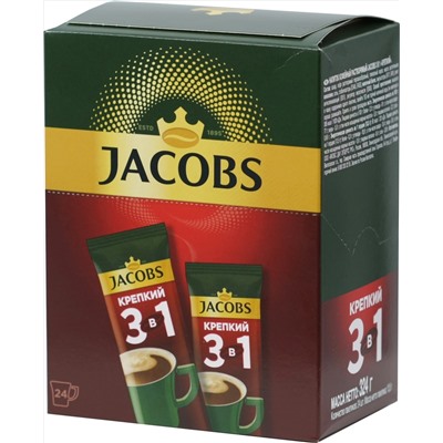 Jacobs. 3 в 1. Крепкий 302,4 гр. карт.пачка, 24 пак.