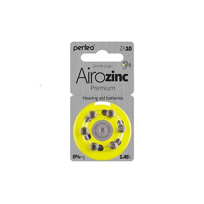 Батарейки Perfeo ZA10/6BL Airozinc Premium (для слуховых аппаратов) (цена за 1 шт.)