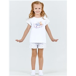 Пижама детская МАЛИНОВЫЕ СНЫ МИШКА ТОПТЫЖКА цв.Белый (Футболка/Шорты)