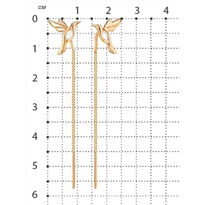Серьги-продёвки из золочёного серебра с фианитами 925 пробы п7-617з200