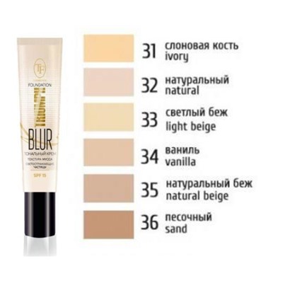 Triumpf CTW23 Тональн. крем BLUR FOUNDATION тон 31, ivory/Слоновая кость (30мл)