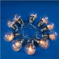 ULD-S1800-010/STB/3AA WARM WHITE IP20 RETRO BULBS Гирлянда светодиодная «Лампочки ретро», на батарейках 3AA (не в/к),  1,8м. 10 светодиодов. Теплый белый свет. Провод прозрачный. TM Uniel