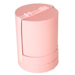 Коробка для цветов Цилиндр 18х18х22см с вращающейся крышкой, розовая