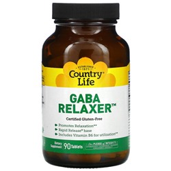 Country Life, GABA Relaxer, ГАМК, 90 таблеток