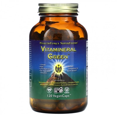 HealthForce Superfoods, Vitamineral Green`` 120 веганских капсул