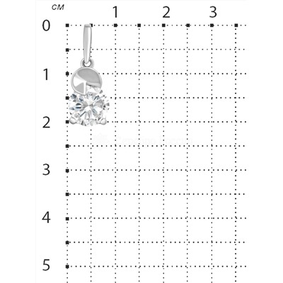 Подвеска из серебра с фианитом родированная 925 пробы П-2533-Р