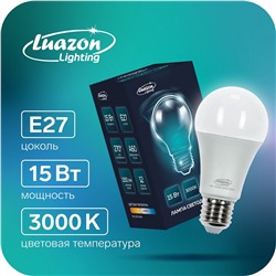Лампа cветодиодная luazon lighting, a60, 15 вт, e27, 1350 лм, 3000 k, теплый белый Luazon Lighting