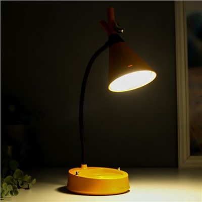 Настольная лампа с диммером 16299/1YL LED 4Вт USB АКБ 3000-6000К желтый 12,3х12,3х37 см RISALUX  544