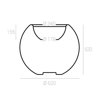 Светодиодное кашпо Sphere S, 62 × 52 × 62 см, IP65, 220 В, свечение RGB