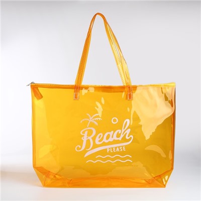 Сумка пляжная "Beach please", 50*35*11, оранжевый цвет